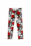 Queen Power Queen Power Lucy Cute White Floral Printed Leggings - Girls Lucy Leggings
