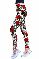 Queen Power Queen Power Lucy White Floral Print Eco Leggings - Women Lucy Leggings