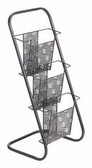 Racks Rack - 13.6" x 12.2" x 30.7" Black, Steel, Magazine Rack HomeRoots