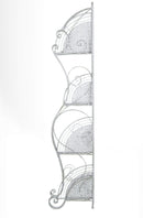 Racks Steel Rack - 16" X 3'.5" X 67'.5" Antique White Steel Corner Bakers Rack with Shelves HomeRoots