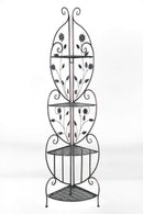 Racks Steel Rack 16" X 3'.5" X 67'.5" Blackened Copper Steel Corner Bakers Rack with Shelves 9702 HomeRoots