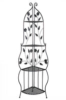 Racks Steel Rack 16" X 3'.5" X 67'.5" Blackened Copper Steel Corner Bakers Rack with Shelves 9704 HomeRoots