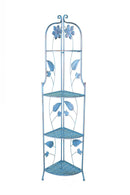 Racks Steel Rack - 16" X 3'.5" X 67'.5" Blue Copper Steel Corner Bakers Rack with Shelves HomeRoots