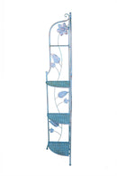Racks Steel Rack - 16" X 3'.5" X 67'.5" Blue Copper Steel Corner Bakers Rack with Shelves HomeRoots
