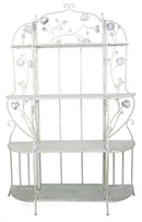 Racks Steel Rack - 25" X 5" X 68" Antique White Steel Antique White Bakers Rack with Shelves HomeRoots