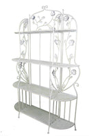 Racks Steel Rack - 25" X 5" X 68" Antique White Steel Antique White Bakers Rack with Shelves HomeRoots