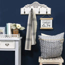 Racks Wood Rack - 21.25" X 3.5" X 9.5" White Grey Bronze Metal Wood Mdf Coat Rack HomeRoots