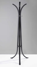 Racks Wood Rack - 24" X 24" X 72" Black  wood Coat Rack HomeRoots