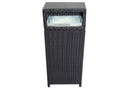 Rattan and Aluminum Outdoor Trash Can Black-Outdoor Trash Cans-Black-Aluminum Rattan and Fabric-JadeMoghul Inc.