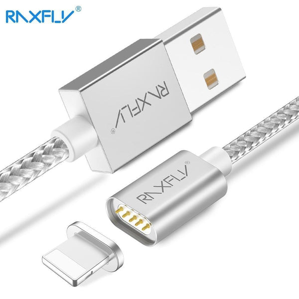 RAXFLY Magnetic Cable For iPhone X XS Max 8 7 Plus Charging Wire Lightning to USB Cable For iPhone 6S LED Magnet Charger Cord AExp