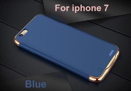 Rechargeable External Backup Battery Case For iPhone 6 6s Plus Power Bank Mobile Phone Charger Case Cover for iPhone 7 7 plus-i7 Blue-JadeMoghul Inc.