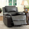 Recliner Chairs Sarles Transitional Gray Bonded Leather Recliner Benzara