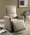 Recliners Leather Recliner - 28" X 37" X 40" Beige Leather-Aire Power Motion Recliner HomeRoots