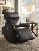 Recliners Leather Recliner - 30" X 36" X 41" Black Leather-Aire Motion Recliner HomeRoots