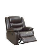 Recliners Leather Recliner - 36" X 36" X 41" Espresso Top Grain Leather Match Recliner HomeRoots