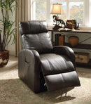 Recliners Power Recliners - 28" X 37" X 40" Dark Gray Pu Recliner With Power Lift HomeRoots