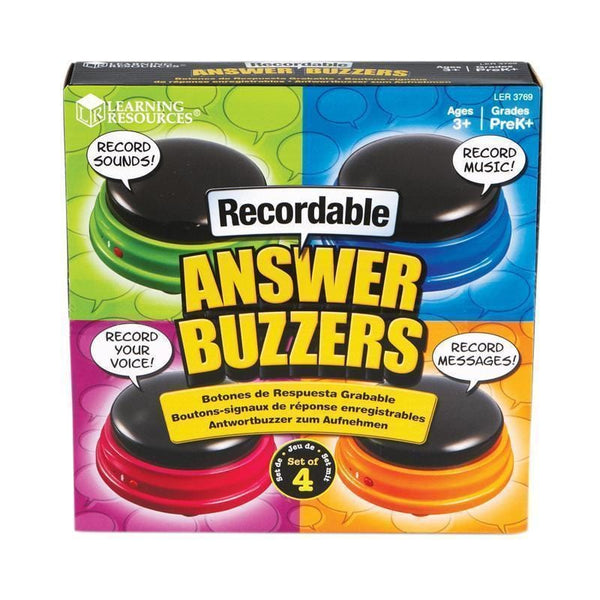 RECORDABLE ANSWER BUZZERS SET OF 4-Learning Materials-JadeMoghul Inc.