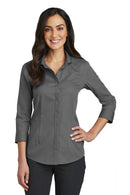 Red House Ladies 3/4-sleeve Nailhead Non-iron Shirt. Rh690 - Black - 3xl-Woven Shirts-JadeMoghul Inc.