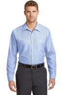 Red Kap - Long Sleeve Striped Industrial Work Shirt. CS10-Woven Shirts-White/Blue-6XLR-JadeMoghul Inc.