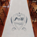 Regal Monogram Personalized Aisle Runner Plain White Victorian Purple (Pack of 1)-Aisle Runners-Navy Blue-JadeMoghul Inc.