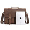 Retro Briefcase Bag Crazy Horse Leather Multi-Pocket 15.6 Inch Cowhide Handbag Crossbody Laptop-dark brown-China-JadeMoghul Inc.