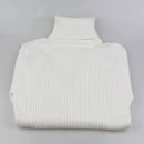 Ribbed Turtleneck Warm Sweater-White-One Size-JadeMoghul Inc.