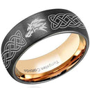 Rings And Bands Black Engagement Rings For Her Tungsten Carbide Black Pink Dome Court Wolf Irish Celtic Ring Titanium
