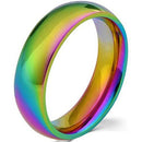 Rings And Bands Black Tungsten Rings Tungsten Carbide Rainbow Pride Dome Court Ring Titanium