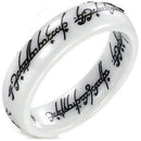 Rings And Bands Ceramic Rings White Ceramic Dome Court Lord of the Ring Titanium