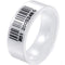 Rings And Bands Ceramic Rings White Ceramic Pipe Cut Flat Barcode Ring Titanium