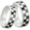 Rings And Bands Ceramic Rings White Ceramic Pipe Cut Flat Checkered Flag Ring Titanium