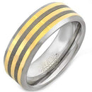 Rings And Bands Gold Engagement Rings Platinum White Gold Tone Tungsten Carbide Double Lines Ring Titanium