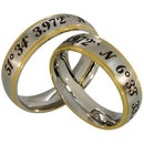 Rings And Bands Gold Ring Platinum White Gold Tone Tungsten Carbide Custom Coordinate Step Ring Titanium