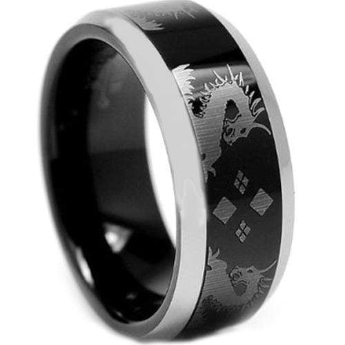 Rings And Bands Platinum Engagement Rings Platinum White Black Tungsten Carbide Dragon Ring Titanium