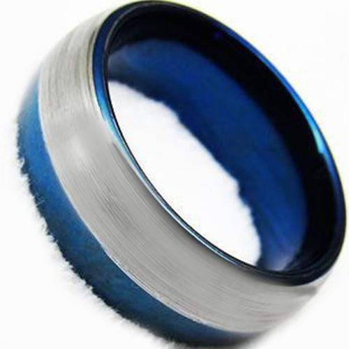 Rings And Bands Platinum Engagement Rings Platinum White Blue Tungsten Carbide Dome Court Matt Shiny Ring Titanium