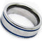 Rings And Bands Platinum Engagement Rings Platinum White Blue Tungsten Carbide Double Grooved Flat Ring Titanium