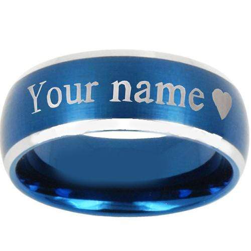 Rings And Bands Platinum Engagement Rings White Blue Tungsten Carbide With Custom Engraving Titanium