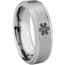 Rings And Bands Platinum Rings White Tungsten Carbide Medic Alert Step Ring Titanium
