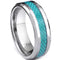 Rings And Bands Platinum Rings White Tungsten Carbide Ring With Blue Carbon Fiber Titanium