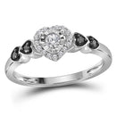Rings And Bands Sterling Silver Women's Round Diamond Solitaire Ring 1-5 Cttw JadeMoghul