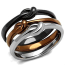 Women's Band Rings TK2648 Three Tone Stainless Steel Ring