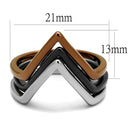 Women's Band Rings TK2649 Three Tone Stainless Steel Ring