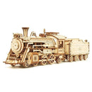 Robotime Rokr DIY 308pcs Laser Cutting Movable Steam Train Wooden Model Building Kits Assembly Toy Gift for Children Adult MC501 AExp