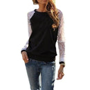 Rogi Fashion Lace Crochet Women Blouses Casual Round Neck Long Sleeve Blouse Shirt Patchwrok Hoodies Sweatshirts Tunic Blusas JadeMoghul Inc.