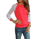 Rogi Fashion Lace Crochet Women Blouses Casual Round Neck Long Sleeve Blouse Shirt Patchwrok Hoodies Sweatshirts Tunic Blusas-orange-S-JadeMoghul Inc.