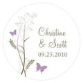 Romantic Butterfly Small Sticker Vintage Pink (Pack of 1)-Wedding Favor Stationery-Sandy Grey-JadeMoghul Inc.