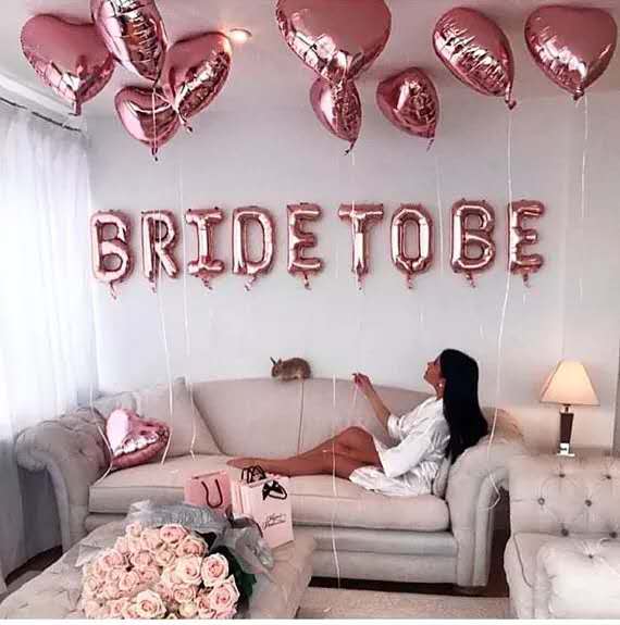 Rose Gold Bride To Be Letter Balloons
