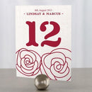 Rose Table Number Numbers 85-96 Plum (Pack of 12)-Table Planning Accessories-Pastel Pink-37-48-JadeMoghul Inc.