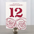 Rose Table Number Numbers 85-96 Plum (Pack of 12)-Table Planning Accessories-Saffron Yellow-1-12-JadeMoghul Inc.
