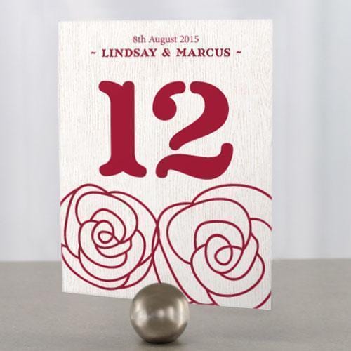 Rose Table Number Numbers 85-96 Plum (Pack of 12)-Table Planning Accessories-Saffron Yellow-1-12-JadeMoghul Inc.